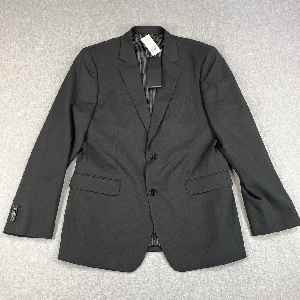 Banana Republic Marzotto Mens 40R Blazer Sport Coat Gray Wool Stretch Standard